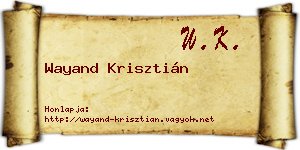 Wayand Krisztián névjegykártya